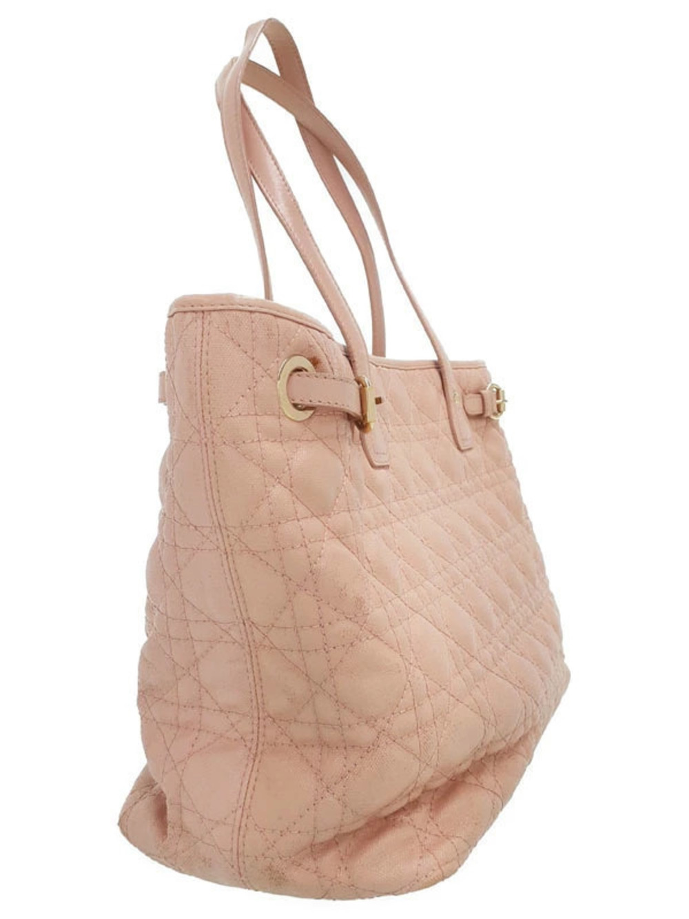 Dior Panarea Tote Pink Cannage quilted  Christian Black Pink Black